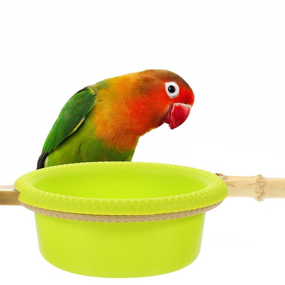 ETEREAUTY 2Pcs Lightweight Green Budgie Bird Bath for Cage Stable Attachment