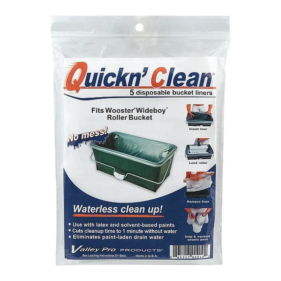 Wooster Plastic Paint Bucket Liner, 5 gal, 14" L, 10" D, 24" W, 5 PK R472