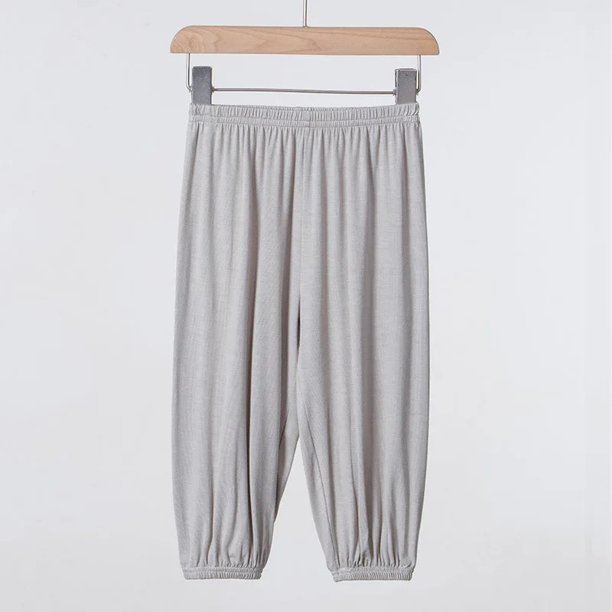Pantalones de chándal informales holgados para niños, pantalones transpirables hasta el tobillo de Color sólido para niños y niñas, pantalones antimosquitos de verano