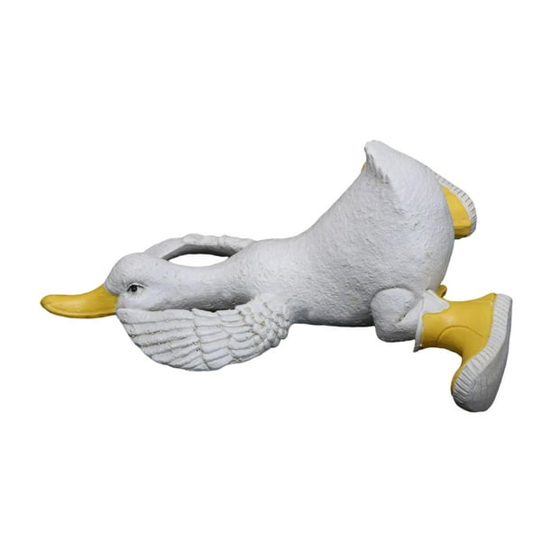 Estatua de pato, escultura animal de resina, linda y novedosa figura decorativa de animal para el hogar. Mentiroso