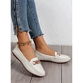 thumbnail image 2 of Rhinestone & Chain Decor Litchi Embossed Loafers, Black Fashionable Rhinestone & Metallic Chain Decor Solid Color Loafers, 2 of 4