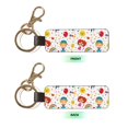 thumbnail image 2 of Wukai Childrens Party Print Leather Car Keychain, Universal Key Fob Keychain, Leather Key Chain Holder for Men and Women,360 Degree Rotatable, 2 of 5