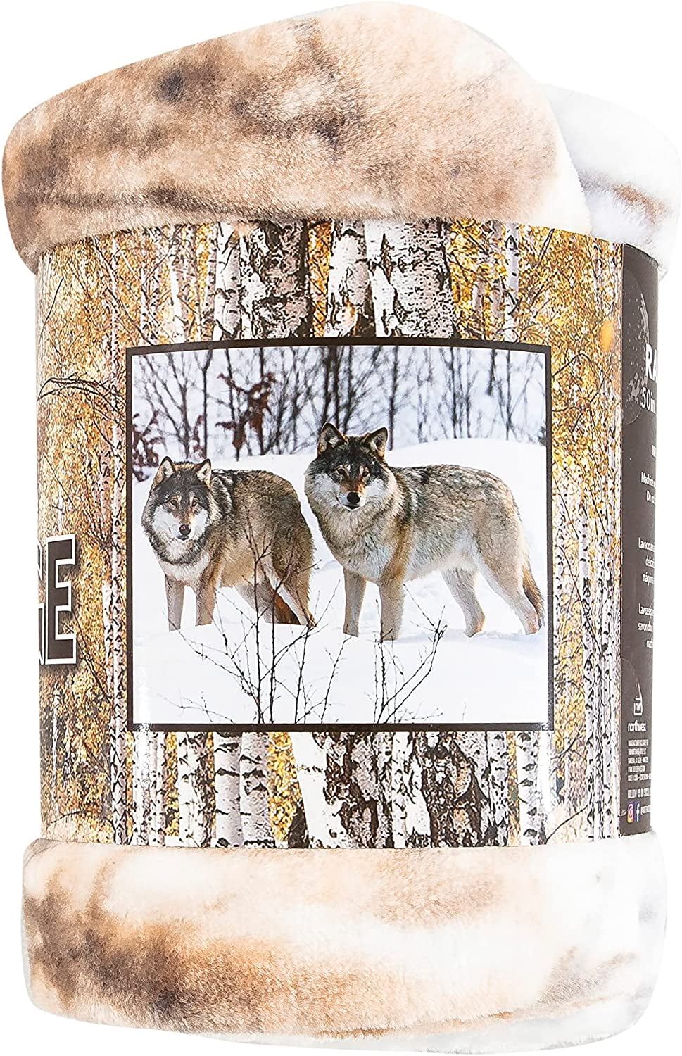 Winter Wolves Raschel Throw Blanket, 50 x 60 inches