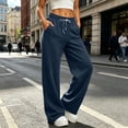 thumbnail image 7 of Cfrylhy Womens Wide Leg Sweatpants Elastic Waist Drawstring Comfy Sweat Pants Fashion Lounge Travel Trousers with Pockets, 7 of 7