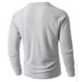 thumbnail image 4 of MOJOGO Quarter Button Up Shirts for Men Lightweight Long Sleeve Pullover Tops Loose Loungewear Top Classic Outfits Gray 3XL, 4 of 9