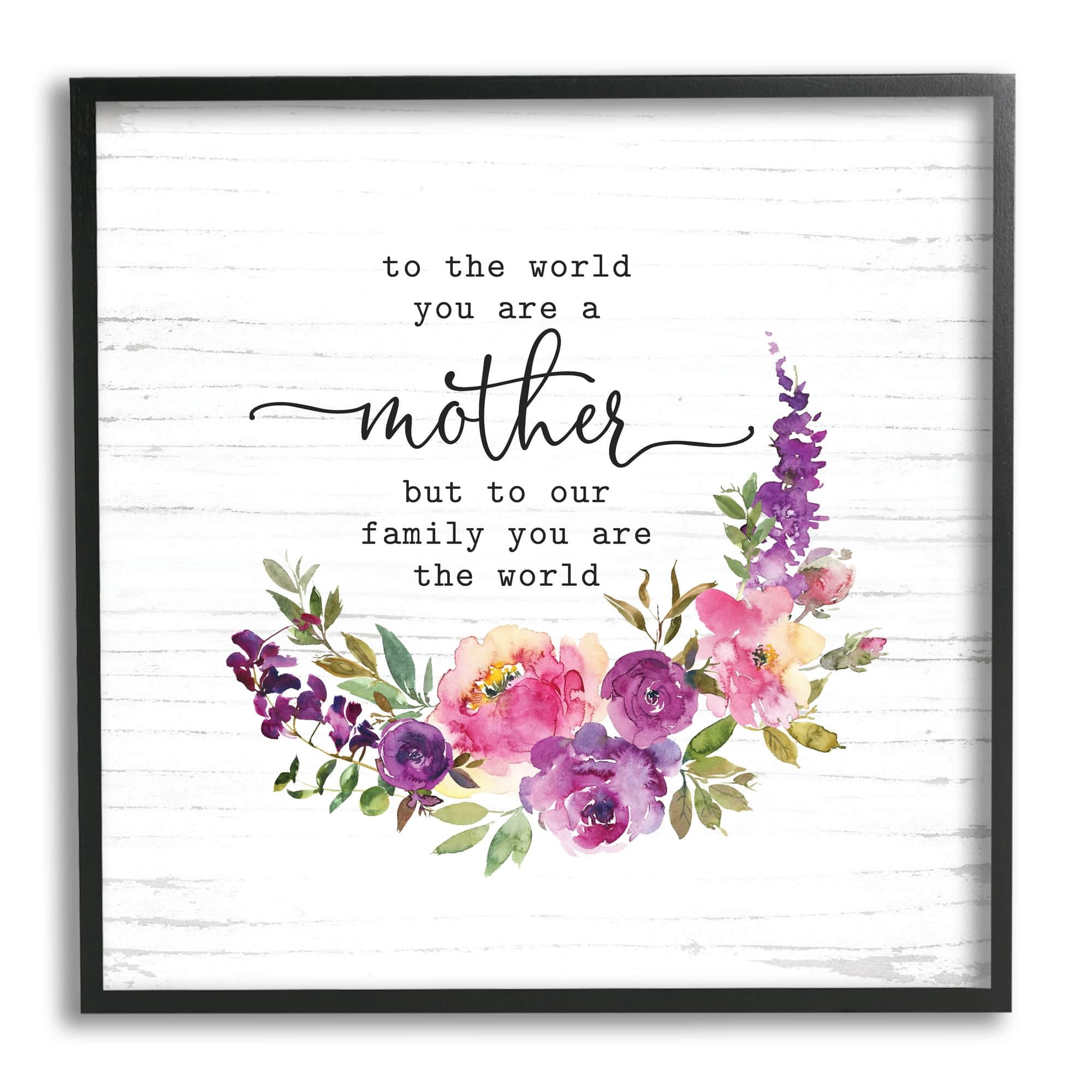 Sentimental Mother's Day Flower Quote Watercolor Detail Botanical & Floral Graphic Art Framed Art Print Wall Art
