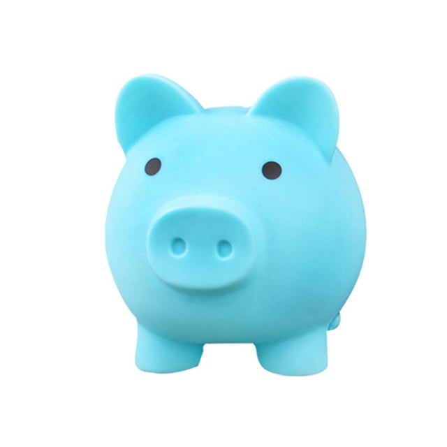 Bewildely Hucha de gran capacidad, caja de almacenamiento de monedas, regalos encantadores, dibujos animados en forma de cerdo, decoración del hogar, caja Decoración del hogar Azul S Bewildely HA062533-03B