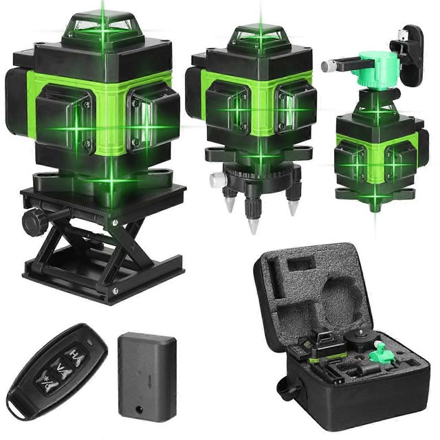 Kit de Niveau Laser Révolutionnaire, Outil Laser Auto-Nivelant 16 Lignes Vertes, Inclut Batterie Rechargeable et Base Magnétique, Anti-Poussière et Étanche