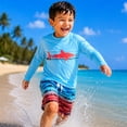 thumbnail image 3 of Big Chill Boys Rash Guard Swim Set - UPF 50+ Long Sleeve Shirt & Board Shorts, 2 Piece/4 Piece, 3 of 7