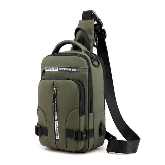 Bolso de pecho multifuncional para hombre, bolso de mensajero informal de moda, mochila pequeña impermeable