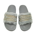 thumbnail image 2 of LSLJS Women's Summer Chain Furry Slippers Casual One-Word Multi-Chain Shoes, Women's Slippers, 2 of 6