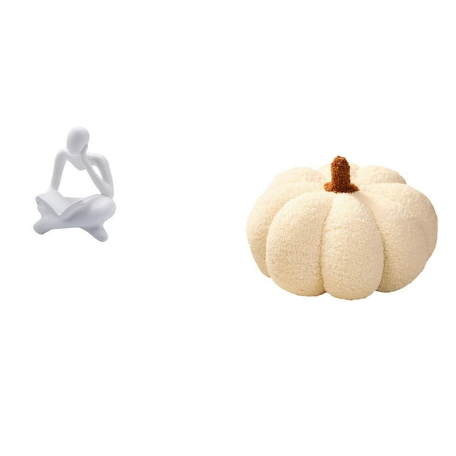 Figura abstracta de lector, estatua abstracta de lector, juguete de calabaza, decoración de resina, diseño artístico y adorable, ideal para dormitorio