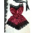 thumbnail image 4 of enqiretly Ensemble de Pyjama Aguichant en Dentelle et Maille pour Femmes, Haut à Bretelles Réglables et Shorts, 4 of 8