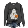 thumbnail image 2 of Boo Jee Halloween Sweatshirts for Women 2025 Long Sleeve Crewneck Cute Ghost Graphic Sweatshirt Pullover Tops, 2 of 7