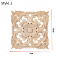 thumbnail image 4 of Aplique de estilo europeo de madera maciza, cuadrado, tallado, flor cuadrada, puerta, corazón, flor, accesorios de decoración de muebles, 4 of 5
