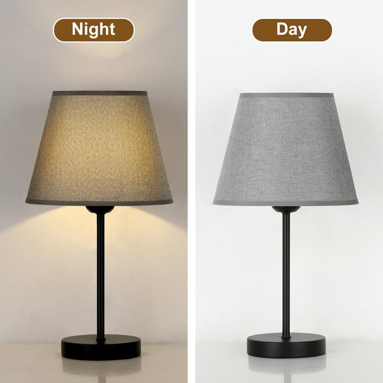 Modern Black Metal Bedside Lamp with ...