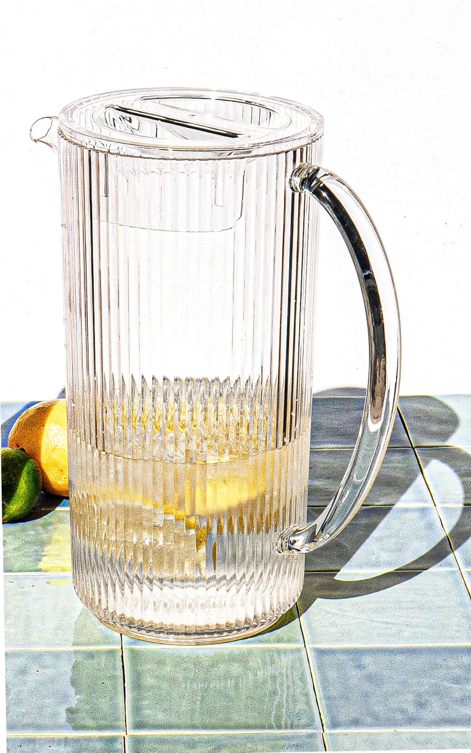 Mosser Glass Dahlia 48oz Hand-Pressed Teal Carnival Pitcher