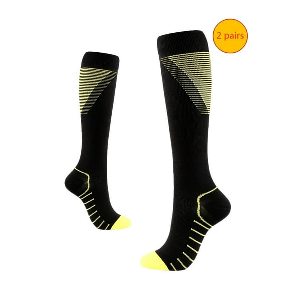 Lolmot 2 Pairs Compression Stockings for Women/Men Circulation Soccer Socks Thigh High Socks Knee High Socks for Nursing Athletic Running Hiking Cycling