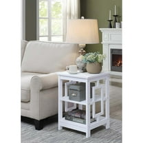 Convenience Concepts Town Square End Table with Shelves, White