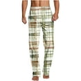 thumbnail image 2 of Ftwytp Men's Plaid Pyjama Bottoms Straight Fit Lounge Check Nightwear Trousers Elasticated Waist Drawstring Comfy Pajama Sleep Pants with Pockets, 2 of 5