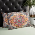 thumbnail image 4 of Bohemian Tribal Throw Pillow Cover,Ethnic Floral Vintage Geometric Multi Rectangle Decorative Pillow Case Protector Soft Cushion Cover Lumbar Pillowcase for Couch Sofa Bedroom Car Decor 20x30 Inch, 4 of 8