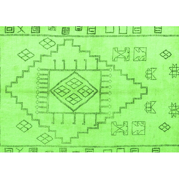 Ahgly Company Indoor Rectangle Solid Green Modern Area Rugs, 7' x 10'