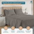 thumbnail image 6 of Casa Platino 100% Cotton Twin XL Bed Sheet Set 600 TC - Soft & Comfy Sateen Weave Bedding Sheets, Machine Wash, Hotel-Like Thick Sheets - Charcoal, 6 of 7