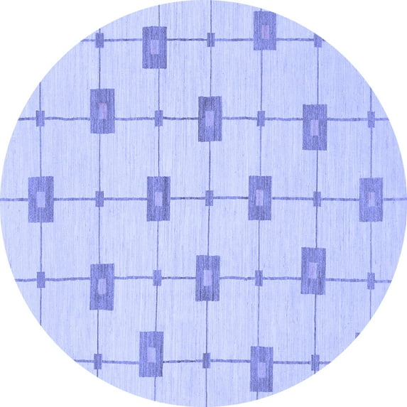 Ahgly Company Indoor Round Solid Blue Modern Area Rugs, 5' Round