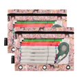 thumbnail image 5 of FORMRS 2 Pack Pencil Pouch for 3 Ring Binder with Clear Window Zipper Pen Case Stationery Organizer, Pink Floral Horses Pattern, 5 of 6