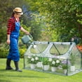 thumbnail image 2 of Aoodor 6 ft. x 3 ft. x 3 ft. Mini Greenhouse with 2 Zipper Doors, Water Resistant UV Protected for Flowers, vegetables and herbs - Transparent, 2 of 8