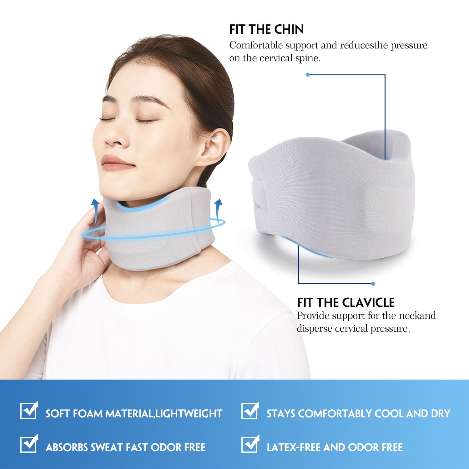 Hilitand Cervical Collar For Sleeping, Neck Brace For Sleeping Two
