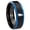 Black And Blue Step Edge, variant on Penguin Pattern Concave Black Tungsten Men Ring 10MM