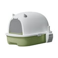 thumbnail image 1 of Caja de Arena para Gatos con Tapa Orinal para Gatitos Suministros Grandes para Mascotas Inodoro para Gatos Cerrado Y Cubierto Bandeja de Arena Portáti Verde, 1 of 10