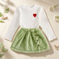 thumbnail image 3 of Enyan Toddler Girls Outfits Long Sleeve Solod Color Top+Skirt Set 2pcs Little Girl Fall Winter Clothes Skirt Set,2-3 Years, 3 of 7