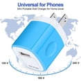 thumbnail image 3 of Charger Block,USB Wall Charger Adapter,AILKIN USB Fast Charging Cube Station Plug Charger Blocks iPhone Wall Charger,Blue, 3 of 6