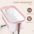 thumbnail image 6 of AILEEKISS Baby Bassinet with Wheels Adjustable Bedside Sleeper Bassinet Newborn Baby Crib, Pink, 6 of 10