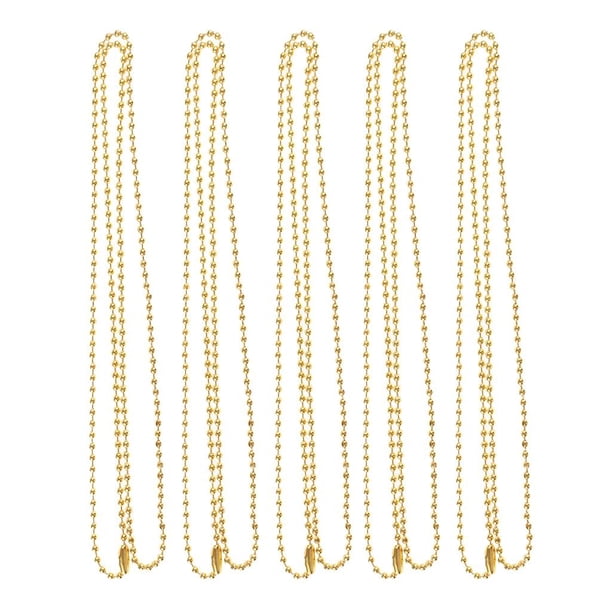 Collar de material acero inoxidable con cadena de Dia.2.4mm Joya para hombres - Oro Fernando Collar de cuentas de acero inoxidable