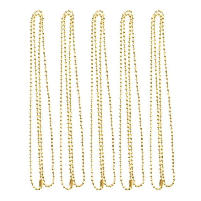 Collar de Cadena de Abalorios Yinane de acero Inoxidable 2.4mm Oro