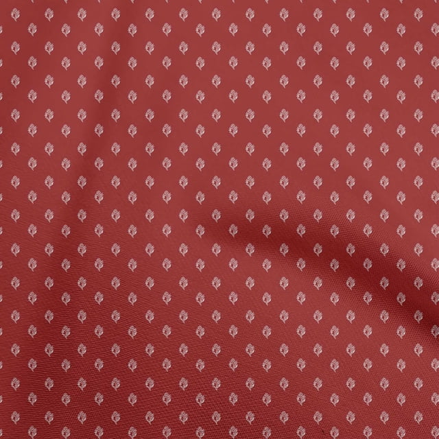 oneOone Silk Tabby Red Fabric Asian Floral Block Sewing Craft Projects Fabric Prints By Yard 42 Inch Wide