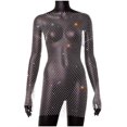 thumbnail image 3 of Women's Glittering Rhinestone Fishnet Cover Up Sexy See Through Mesh Beach Dress For Parties And Swimwear plus Size 5x Shirts with Lace for Women V Neck Short Sleeve Women Womens Tops Long Sleeve, 3 of 3