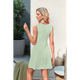 thumbnail image 4 of Vestido Mini de Fiesta con Cuello Redondo y Mangas , Verde , Talla M, 4 of 6