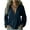 Navy, variant on Wyobmus Womens Linen Shirts With Hooded Lightweight Button Up Long Sleeve Shirts Loose Fit Breathable Summer Beach Hoodies S-2X Black