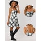 thumbnail image 2 of Disfraz de navidad Vestido de mujer vintage a cuadros con cordones sin mangas y correa ajustable para fiesta Blanco XS Allegra K, 2 of 6