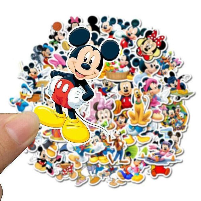 Disney Mickey Minnie Mouse Donald Duck Gooffie Pluto calcomanía 50 por paquete