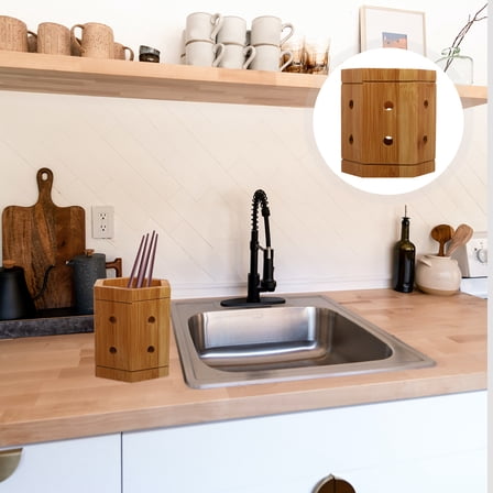 SOPOTUTU Decorative Wooden Chopsticks Organizer and Kitchen Utensil Holder