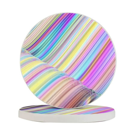 

Circular Drink Coasters Set Colorful Abstract Lava Background Beautiful Home Decor Diatomite Heat-Resistant Diatomite Protect Table Countertop