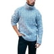 thumbnail image 1 of Jumpingount Suéteres de lana gruesos cálidos y cómodos de invierno para hombres suéter acanalado de manga larga sólido Camisetas azul claro, 1 of 6