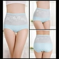 thumbnail image 2 of Xmarks Women Underwear High Waist Cotton Briefs Ladies Panties Tummy Control Panty Full Coverage Blue, 126-160LBS, 2 of 3