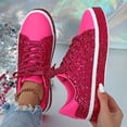 thumbnail image 2 of ZRBYWB Womens Shoes Casual Thick Soled Sneakers New Glossy Fashion Ladies Shoes Low Top Lace Up Flat Shoes Couples Trendy Shoes Breathable, 2 of 9