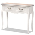 thumbnail image 1 of Baxton Studio Table Console en Bois Chêne et Blanc Bicolore à 2 Tiroirs, 1 of 9